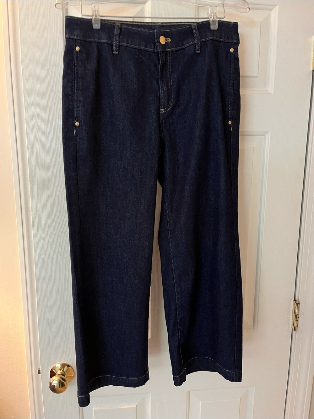 Chico's Dark Indigo Trouser Cropped Jeans
